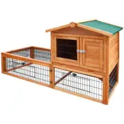 i.Pet Chicken Coop 155cm x 49cm x 90cm Rabbit Hutch Large Run Wooden Cage House