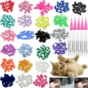 VICTHY Cat Nail Caps, 100pcs Medium Size 5 Colors, with Medium, Multicolor