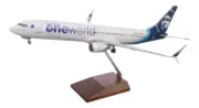 Skymarks SKR8286 Alaska Boeing 737-900 OneWorld N487AS Desk 1/100 Model Airplane