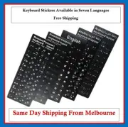 Keyboard Keypad Sticker Replacement Letters For Desktop Laptop PC. 7 languages