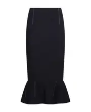 Marni Cady Sheath Flounce Hem Skirt IT40,IT42,IT38 Black