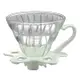 金時代書香咖啡 TIAMO V01 耐熱玻璃咖啡濾杯 濾器 附咖啡匙+滴水盤 白色 HG5356W