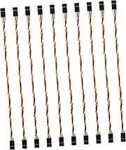 KOMBIUDA 10Pcs Rainbow Jumper Wire Female to Female Connection Cables for Breadboard DIY Projects Reusable High End Material for Electronics and Circuit Assembly