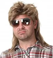 Mullet Wigs for Men 80s Costumes Fancy Party Accessory Cosplay Wig (Light Brown)
