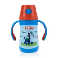 在飛比找momo購物網優惠-【Nuby】不鏽鋼真空學習杯細吸管-領航犬_280ml