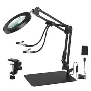 5X&10X Magnifying Glass Light with 5X&10X magnifying lamp with base and clamp