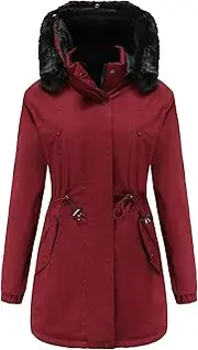 [JEShifangjiusu] Winter Clothing Women Warm Waterproof Thick, Same Hat, Red, XL