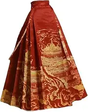 [Mkjuuior] Ming Dynasty Hanfu Chinese Style Black Horse Face Skirt Autumn Ancient Costume Pleated Horse Face Skirt