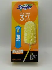 Swiffer Dusters Heavy Duty Extendable Handle Starter Kit (1 Handle, 3 Yellow