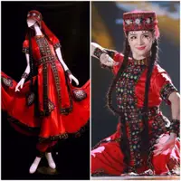 在飛比找蝦皮購物優惠-古麗米娜老師的塔吉克族舞蹈服裝藝考民族舞蹈表演服古典舞套裝