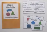 Educational Math Center Learning Resource Game Shapes Match-Up