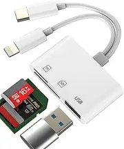 USB C Lightning to USB SD Micro SD Card Reader Adapter for IPhone 16 15 14 Pro Max Ports TF Memory Stick Transfer for Apple for IPad Compatible With Samsung MacBook External Camera Digital Accessories
