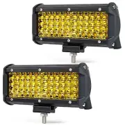 LED Light Bar 240W 24000LM Led Fog Light 7inch Yellow Led Driving Lights Wate...