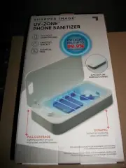 Sharper Image Sanitizes Car Keys Credit Cards Ear Phone White Santitizer NIB