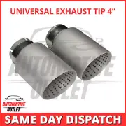 2X AKRAPOVIC EXHAUST TIPS 4" SAND BLASTED UNIVERSAL SLIVER STAINLESS STEEL