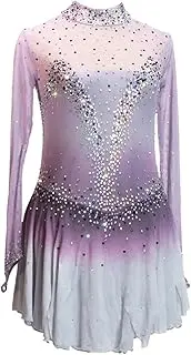 [Zagitova] Figure Skating Dress for Girls Gradient Women Team Breathable Competition Dance Outfit with Shiny Rhinestone