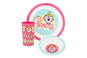 Mr Men Little Miss Princess Tableware Set (Pack of 5) (Pink/Blue/White) (One Size)
