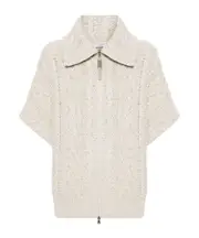 Brunello Cucinelli Zip-Up Knitted Cardigan XS light beige