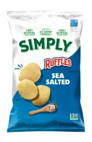 New Exclusive Simply Ruffles Sea Salted Baked Crunchy Potato Chips 8oz