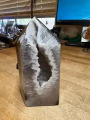 Druzy Agate Quartz Crystal Gemstone Tower Point Specimen 003