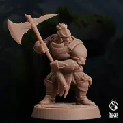 Dwarf Warden Fighter Pose 2 | Arcane Minis | D&D Miniature