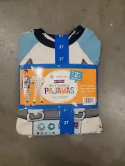 Member's Mark 4-Piece Boy's 2T Pajamas Blue Space Theme Pants Shirt set Astronau