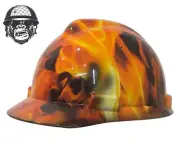 Custom Hydrographic Safety Hard Hat Mining Industrial FLAMES CAP