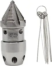 Greenseen 3/8 NPT Sewer Jetter Nozzle - 70L/Min Pressure Washer Compatible, 360° Rotating Stainless Steel Nozzle for Municipal Drain Pipe Cleaning