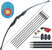 Archery Recurve Bow Arrows Set 30 40LBS Straight Longbow Bow Right and Left Hand
