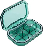 NUZAMAS 6 Compartments Pill Case Organizer Travel Pill Box Waterproof Daily Pill Case Pocket Container Case Pill Holder Container for Capsules Tablets Vitamin Green