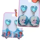 Frozen Elsa Anna Snowflake Drop Dangle Girls Clip On Earrings Non Piercing BNWT