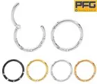 G23 Titanium Gem Hinged Hoop Nose Septum Tragus Segment Ring Earrings 8mm-10mm