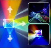 4pcs Triangular Prism, Concave Lens, Convex Lens, Cube Prism Optical Experiment