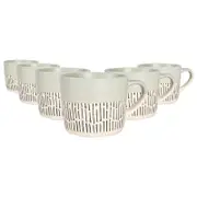 Nicola Spring Dipped Dash Stoneware Coffee Mugs - 450ml - Pack of 6