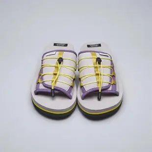 【SUICOKE】OLAS-ECS 154A 灰紫黃 撞色 可調節 拉繩 麂皮 拖鞋 SK19154AGY