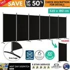 6-Panel Room Divider Black 520 x 180 cm Freestanding Practical Screen Dividers