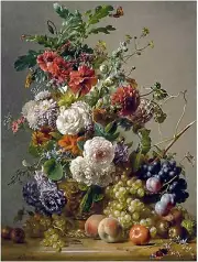 Roses Grapes Peaches Fruit Tile Mural Kitchen Wall Backsplash Marble Ceramic