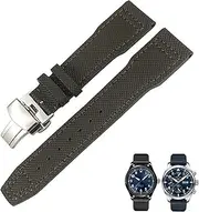 [SKXMOD] 21mm 20mm Nylon Calfskin Black Blue Green Watch strap Fit for IWC IW377714 MARK18 PILOT STOP GUN Leather Watchbands