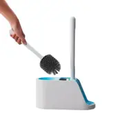 Soft TPR Toilet Brush Set Cleaning Bathroom Bristles Holder for Cleaner