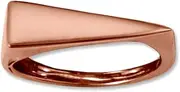[JewelryWeb] 14k Rose Gold Plated 925 Sterling Silver Flat Top Triangle Slice Ring Tri Shape Tapers From 6mm to 1.2mm Band Style-Ring for Women