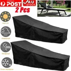 AU 2PCS Outdoor Furniture Cover Heavy Duty Sun Lounge Waterproof Bed Chair Cover
