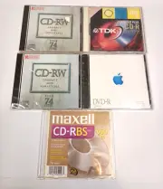 Ricoh CD-RW, Maxell CD-RBS, TDK CD-R, Apple DVD-R Blank Media Lot