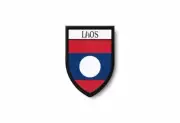 PATCH PATCHES EMBLEM IRON ON GLUE PRINT FLAG world crest laos