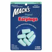 Mack's - Ear Plugs Original Soft Foam Ear Plugs 3 PACK Earplug Extreme Comfort