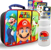 Super Mario Lunch Box for Kids Set - Bundle with Mario Lunch Bag Plus Stickers, Water Bottle, More | Mario Lunch Container for Boys, Girls