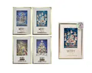 bulk 384 Xmas Cards Foiled 4 Assort Decoration
