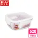 RELEA物生物 520ml 玻璃密封保鮮飯盒 正方形保鮮盒 JV061703-0520-ST