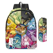 Backpack Pikachu Pokemon Shoulder Bag Pencil Case 2 Pieces Travel School Lightweight Kids Teenager Student
