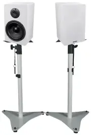 (2) Rockville RockShelf 68W 6.5" Home Bookshelf Speakers+White Adjustable Stands