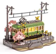ROBOTIME Cherry Blossom Train Sakura 3D Puzzle w/LED Japan